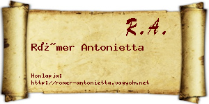 Römer Antonietta névjegykártya